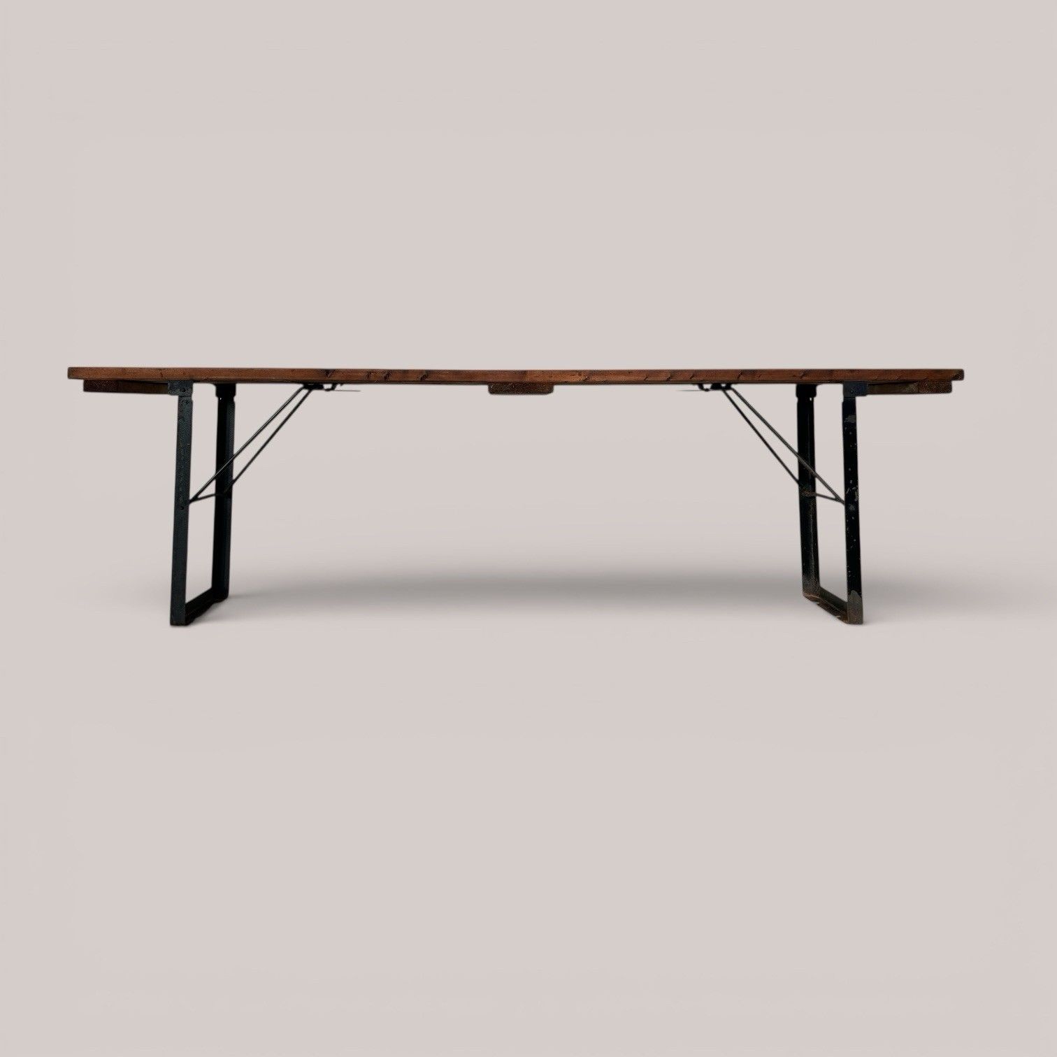 Vintage Military Folding Bench – Mod Ex Forces Industrial Seat photo 225.0
