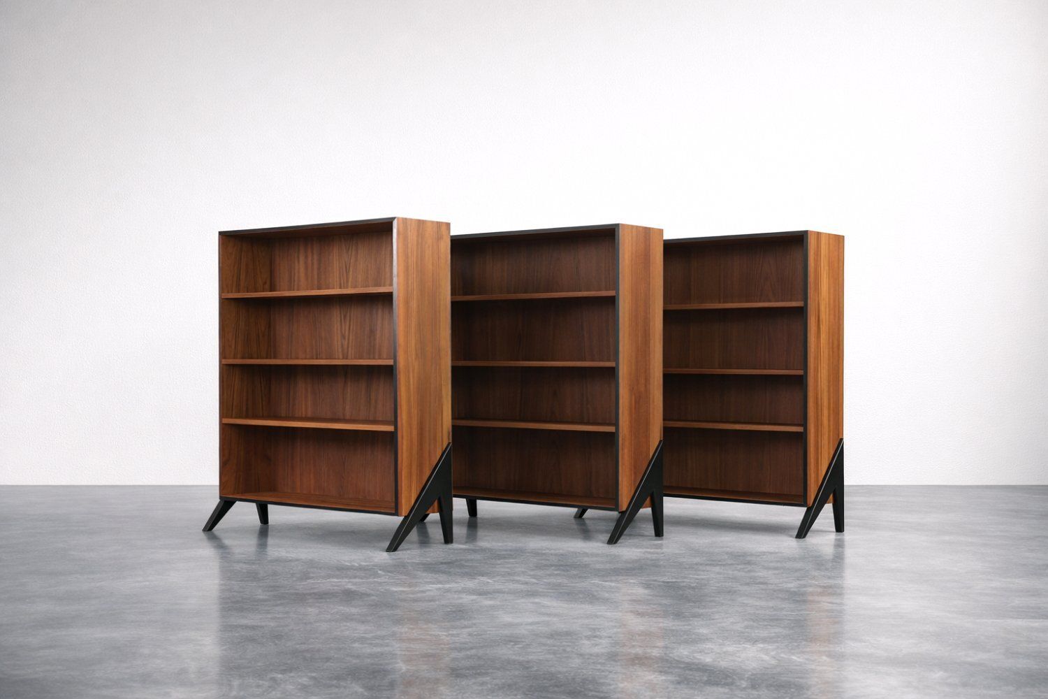 photo vintage Mid Century Scandinavian Modern Teak Bookcase, 1960s
