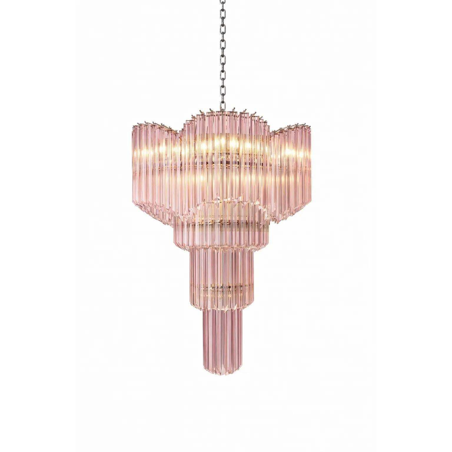 Mid Century Modern “Décò Inspired Italian Murano Glass Sputnik Chandelier – Pink ‘Quadriedro Spyral photo furniture