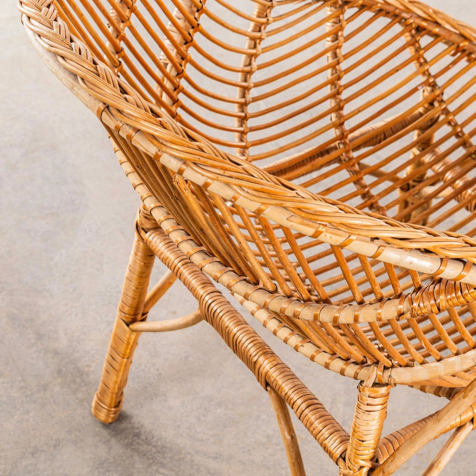1960’s French Rattan Dish Armchair photo furniture