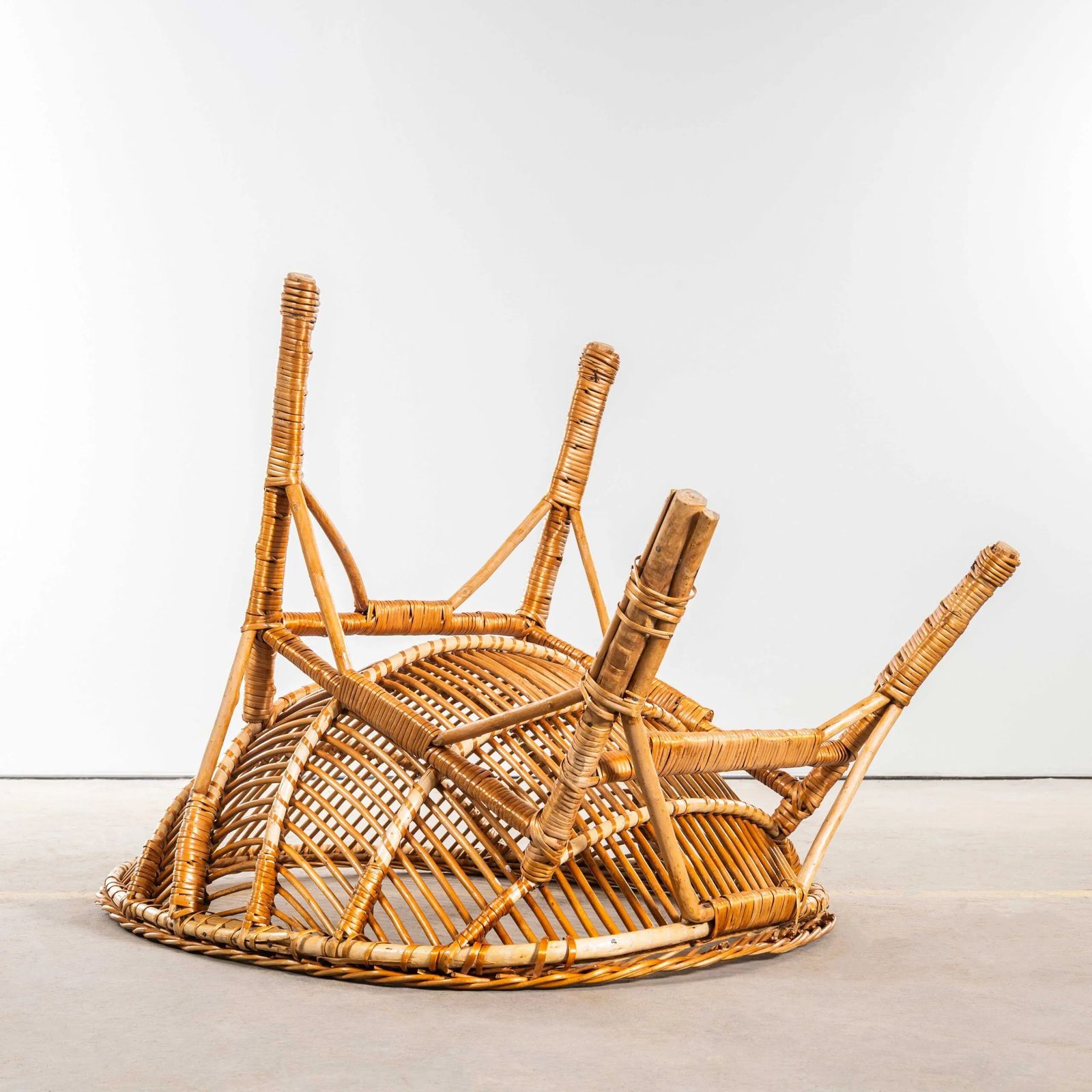1960’s French Rattan Dish Armchair photo vintage