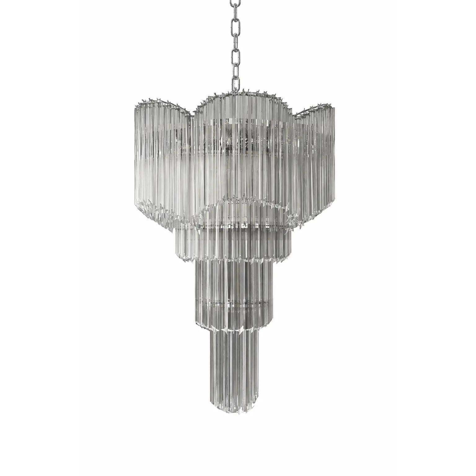 Mid Century Modern “Décò Inspired Murano Glass Sputnik Chandelier – Italian ‘Quadriedro Spyral’ Design photo for sale