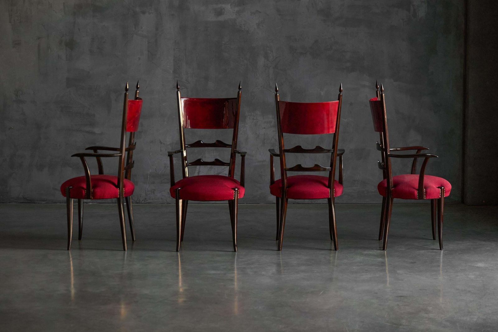 High Back Dining Chairs By Aldo Tura, Italy, 1962 photo buy