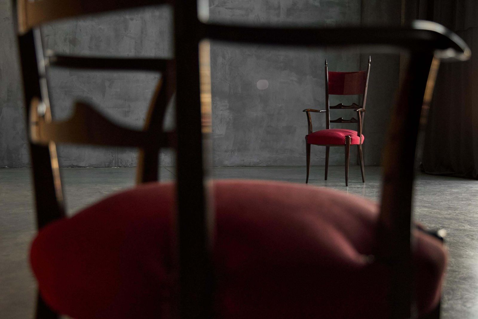 Furniture High Back Dining Chairs By Aldo Tura, Italy, 1962 photo