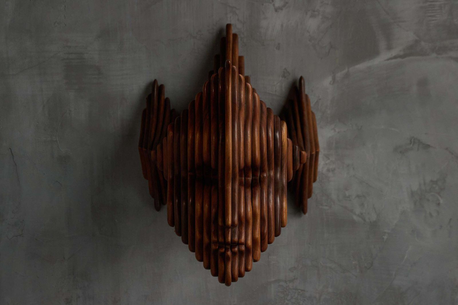 Sculptural Carved Wooden Mask Wall Panel, France, 1970s photo 4320.0