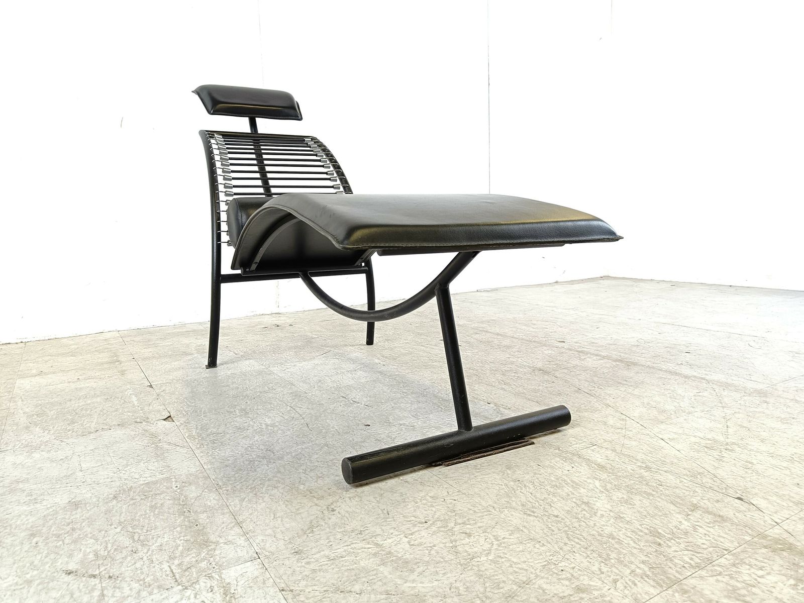 Vintage Chaise Longue In The Manner Of Rene Herbst, 1990s photo for sale