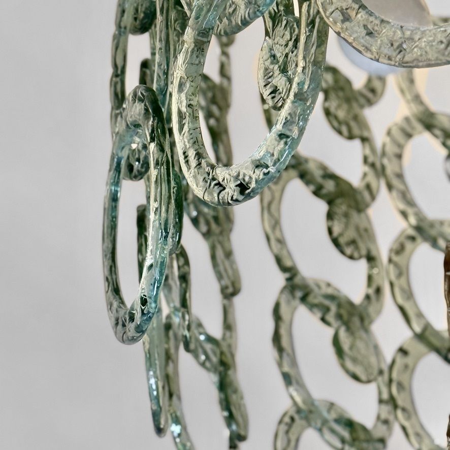 1990's Nickel And Multicolored Murano Glass Cascade Chandelier By Vistosi photo 15000.0