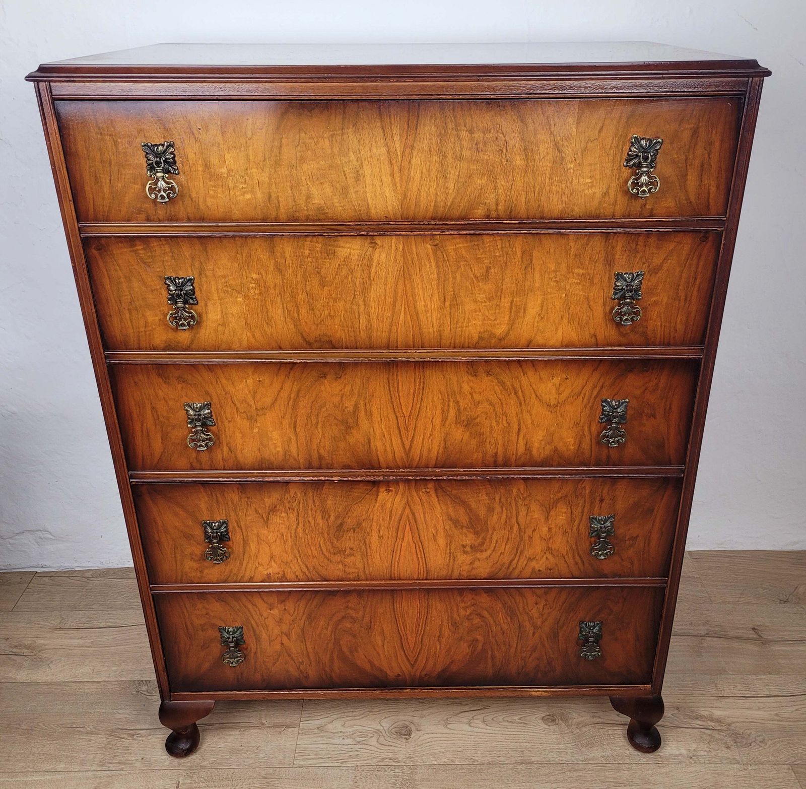 Chest Of Drawers 5 Vintage 1950s Mahogany Antique