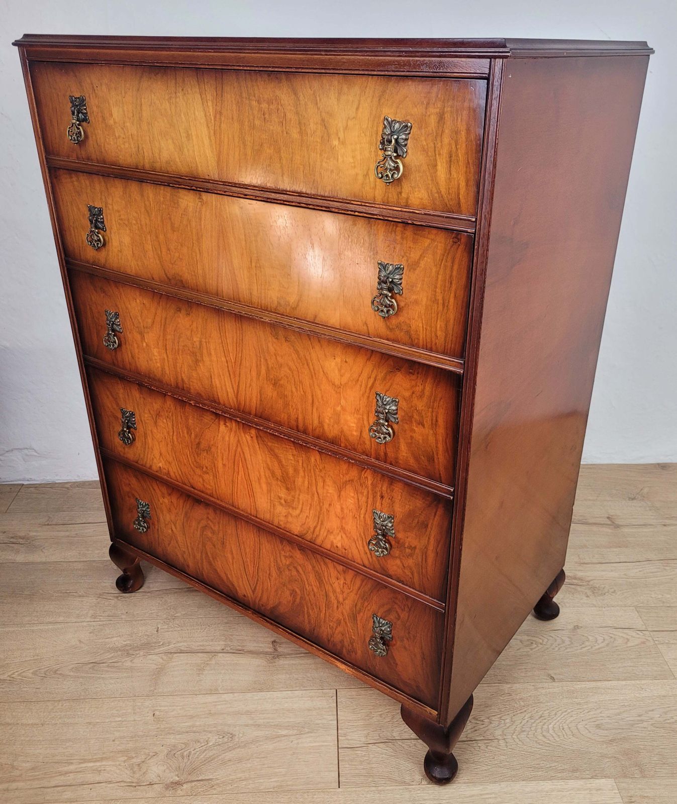 Chest Of Drawers 5 Vintage 1950s Mahogany Antique photo Furniture