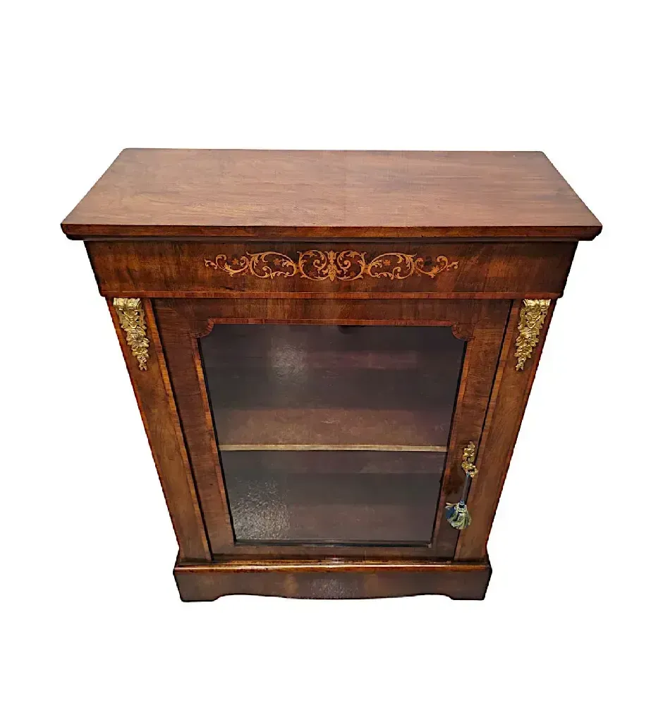 A Very Fine 19th Century Inlaid Pier Cabinet Bookcase Or Display Case photo 1701.8352