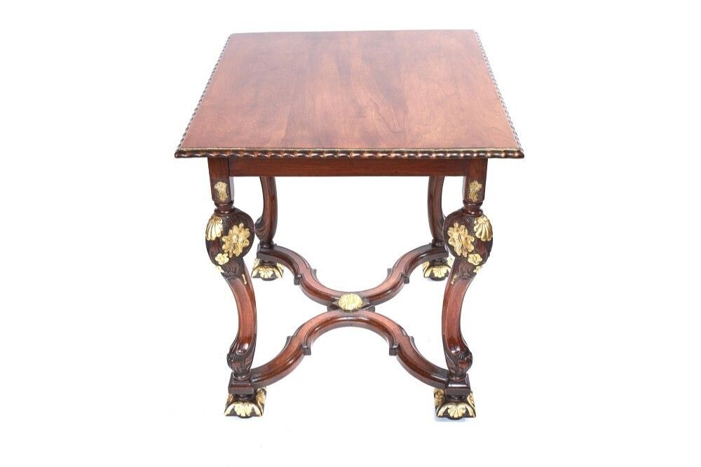 William And Mary Revival Walnut Centre Table With Parcel Gilt Decoration photo 675.0