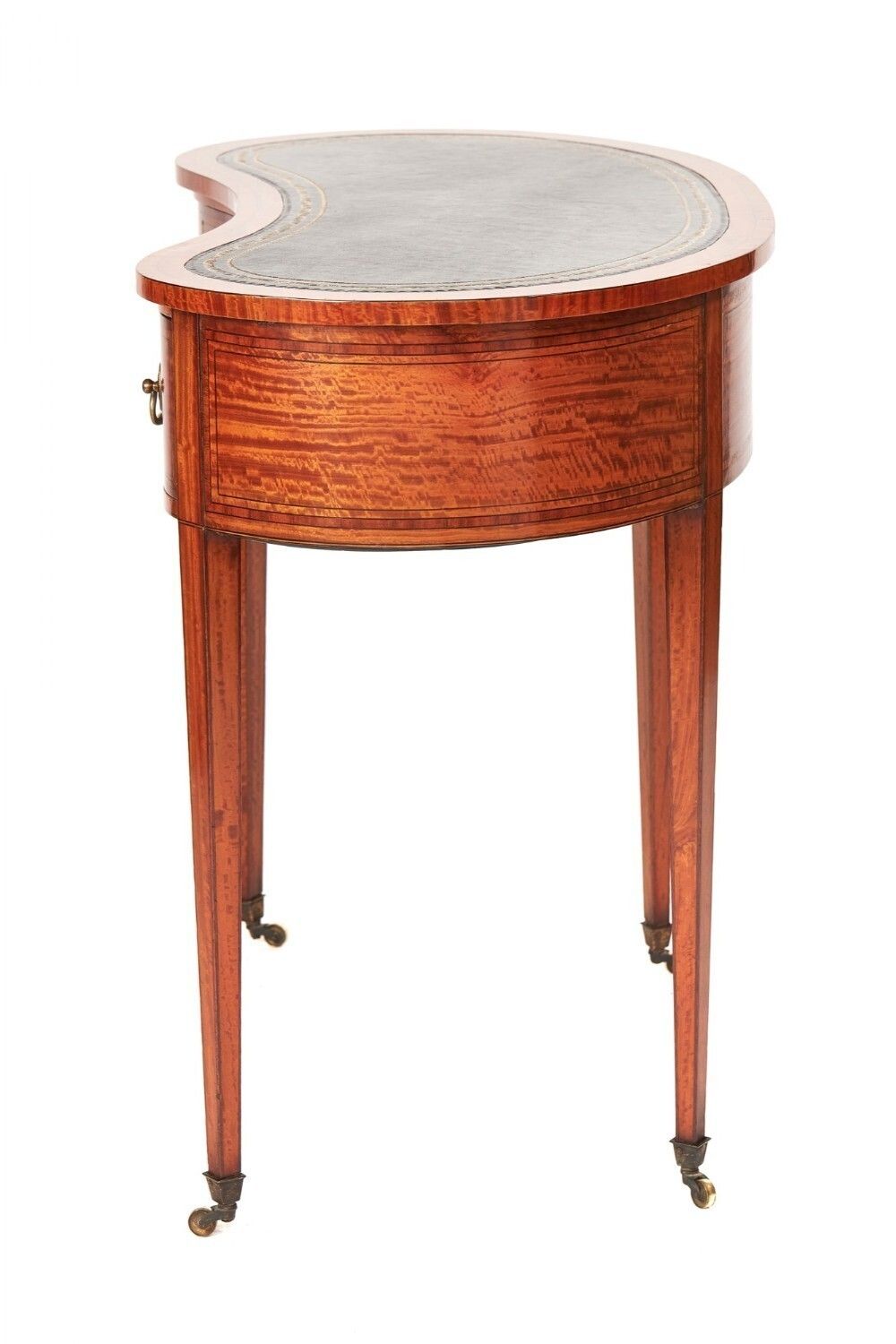 Fine Sheraton Revival Satinwood Inlaid Writing Table Circa 1880s photo Furniture
