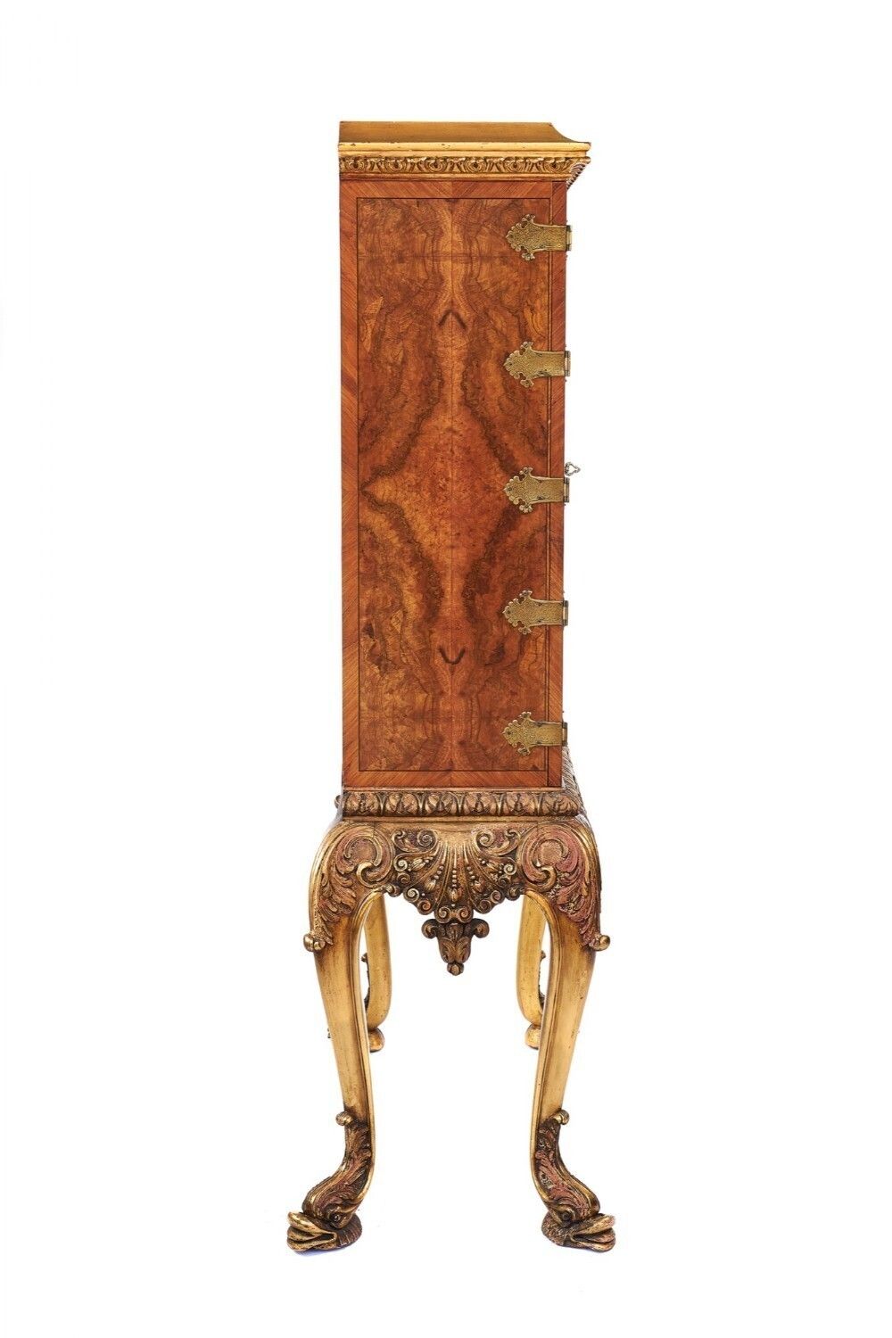 Fine Walnut And Gilt 2 Door Cabinet On Stand Circa 1920s photo 4500.0