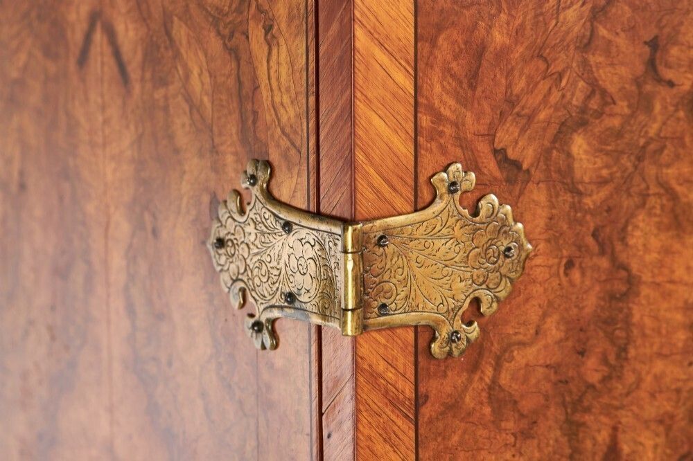 Fine Walnut And Gilt 2 Door Cabinet On Stand Circa 1920s photo buy