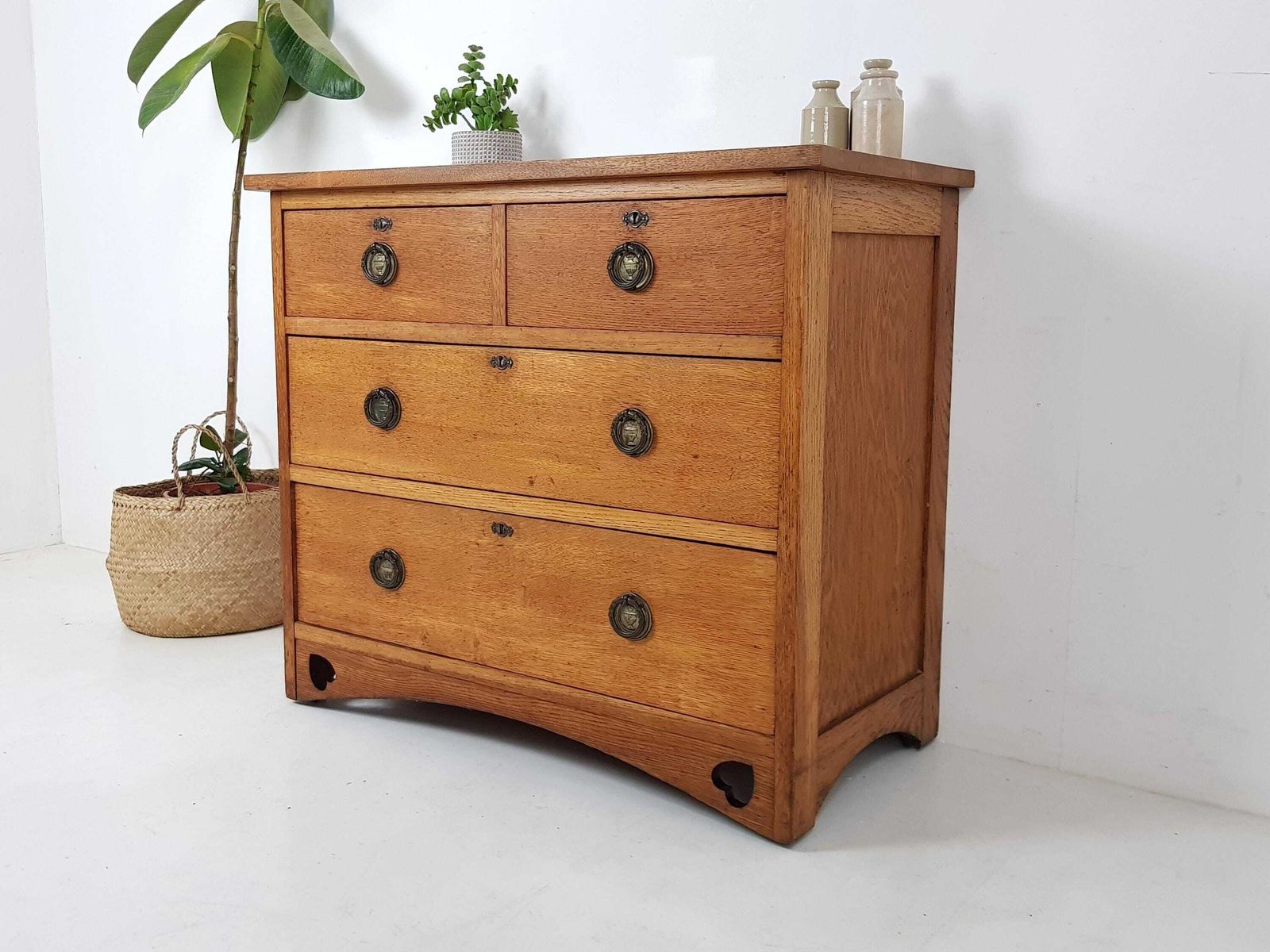 Antique Solid Oak Chest Of Drawers photo 740.0