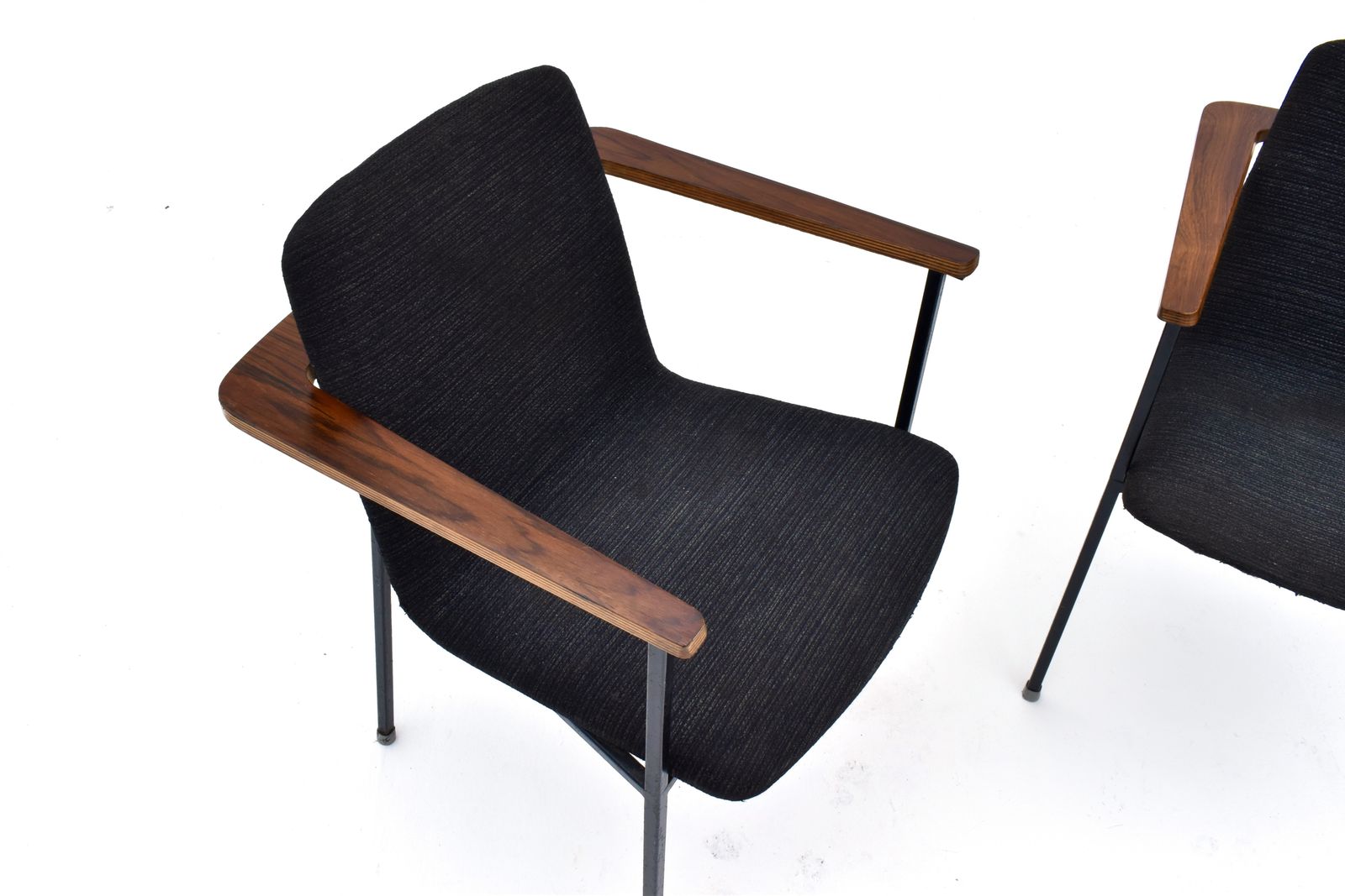 1960s Rosewood & Steel Side Chairs photo vintage