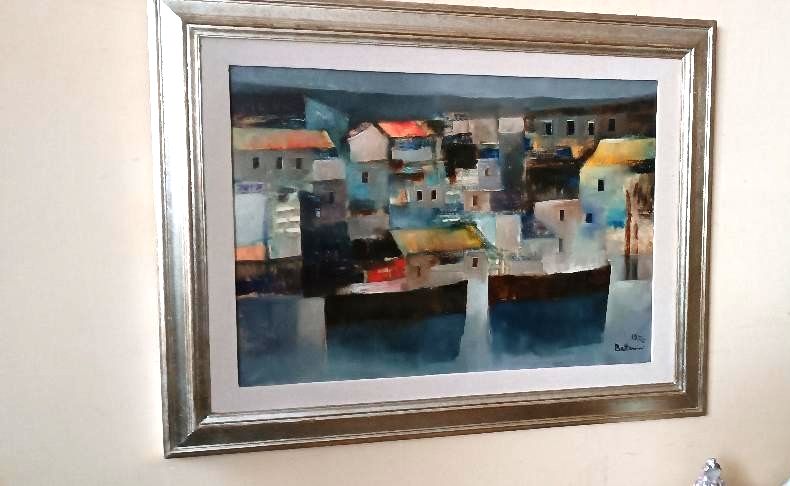 photo for sale Dipinto Olio Su Tela Marina 1976 Lido Bettarini Tela 70x50 Cm