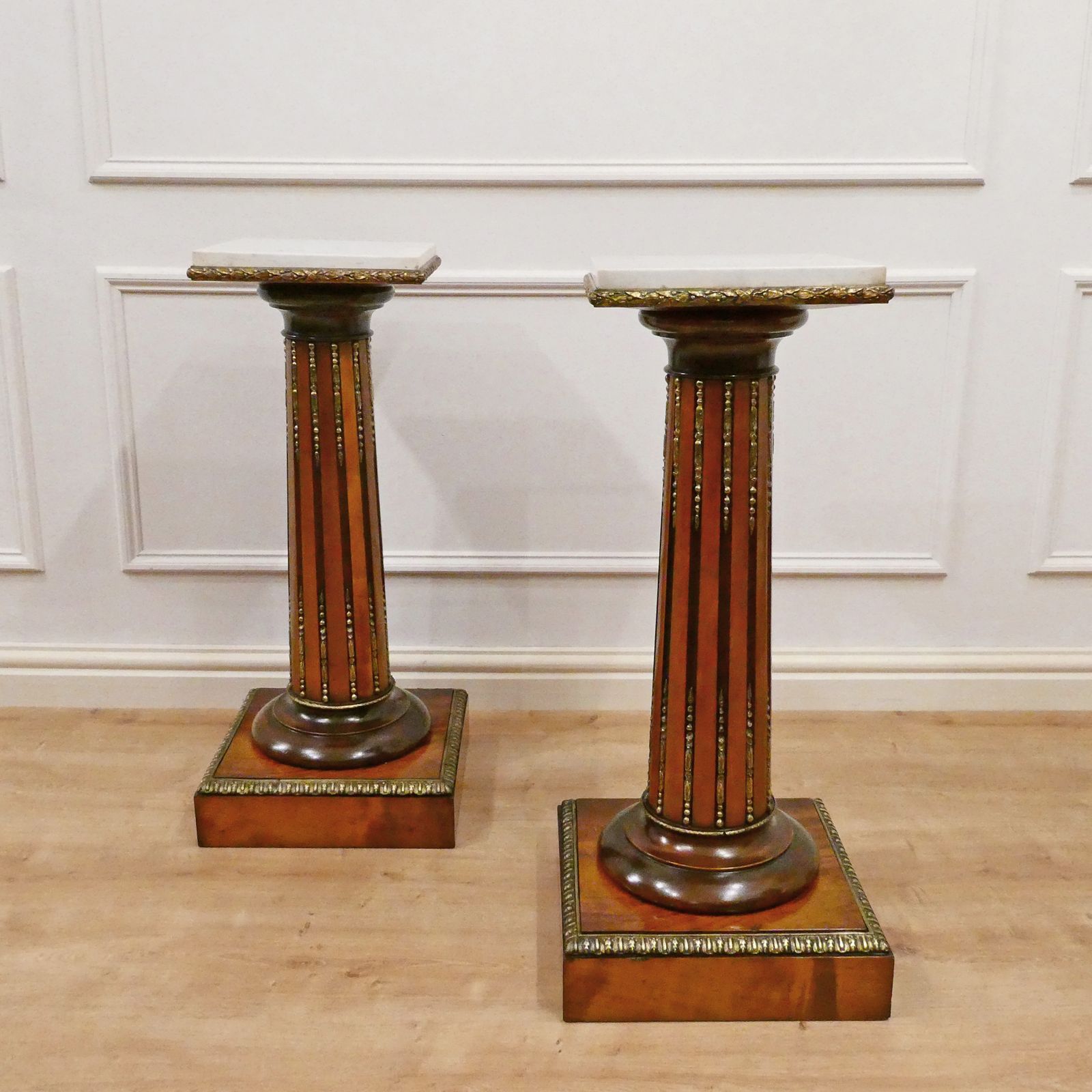 Pair Of Victorian Satinwood Pedestals