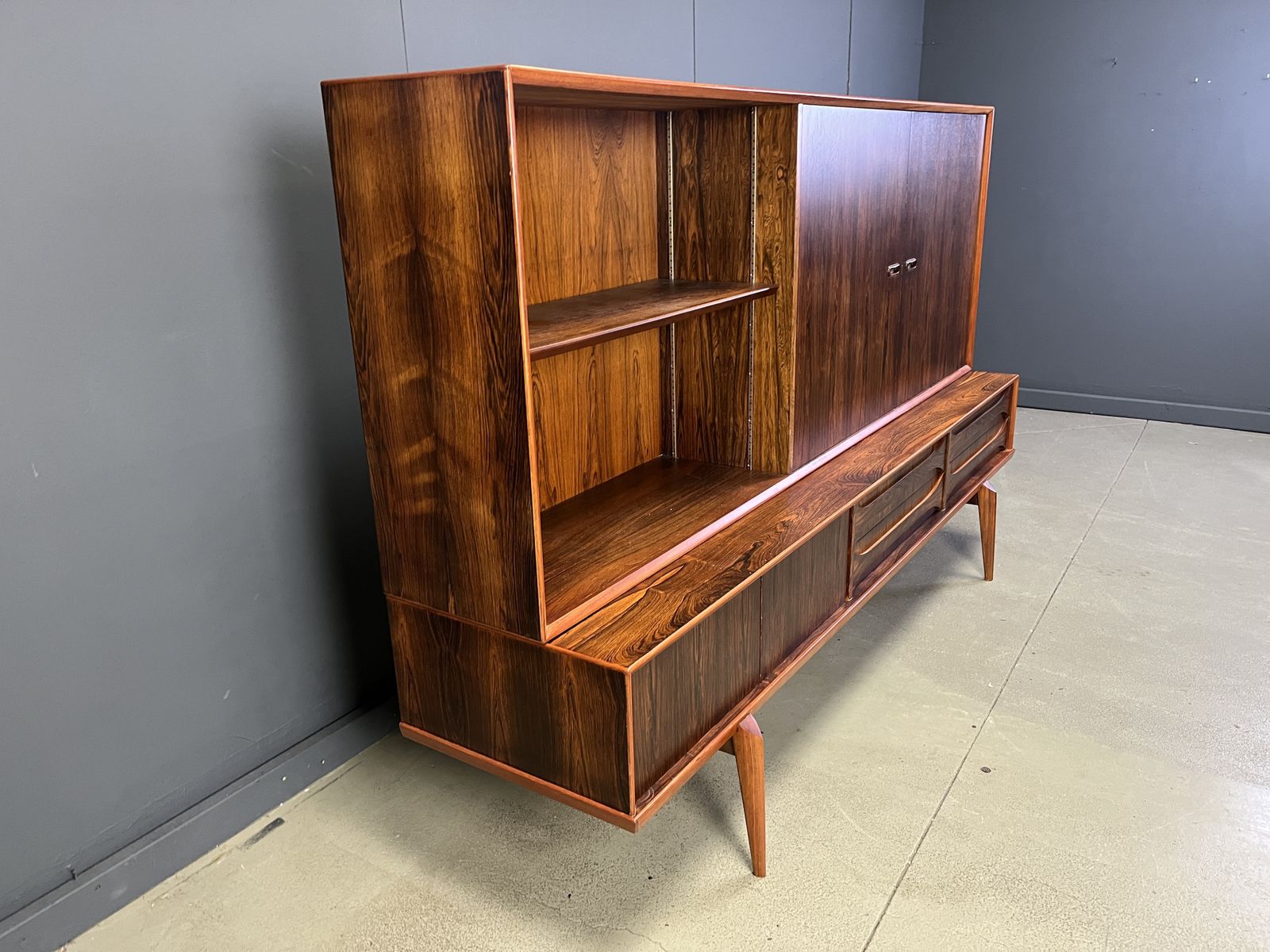 Oswald Vermaercke Paola Rosewood Highboard For V Form Belgium 1959 photo vintage
