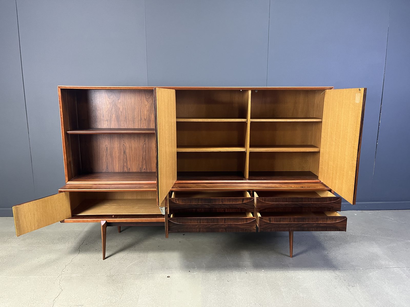photo for sale Oswald Vermaercke Paola Rosewood Highboard For V Form Belgium 1959