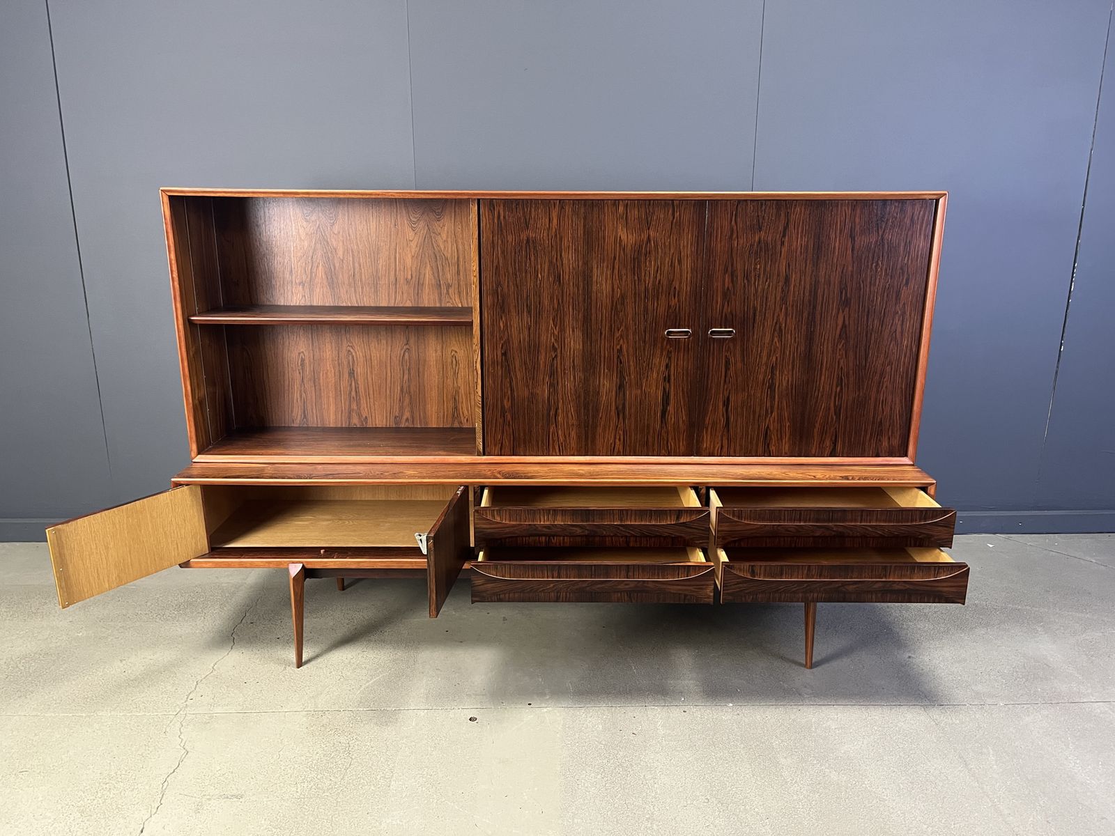 Furniture Oswald Vermaercke Paola Rosewood Highboard For V Form Belgium 1959 photo