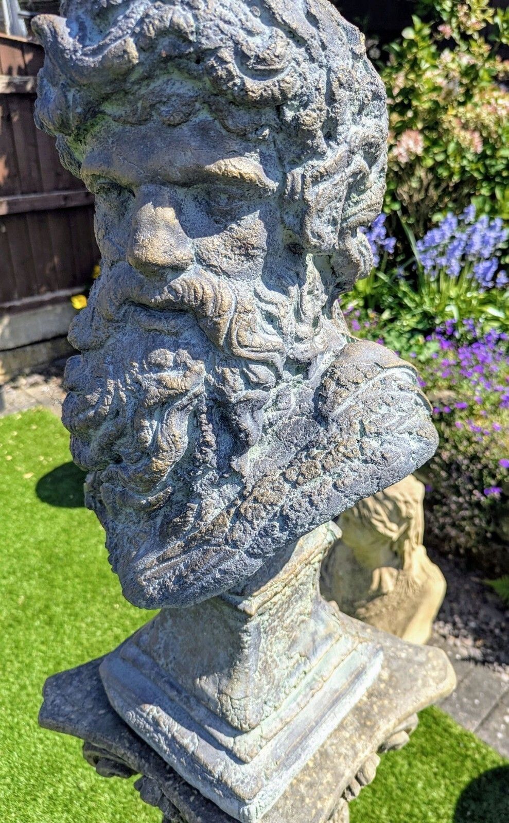 Vintage Style Zeus Greek Thunder God Bronzed Stone Delivery Available 0279. photo for sale