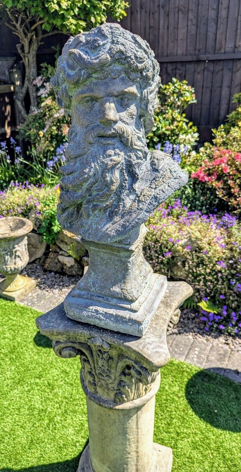 Vintage Style Zeus Greek Thunder God Bronzed Stone Delivery Available 0279. photo vintage