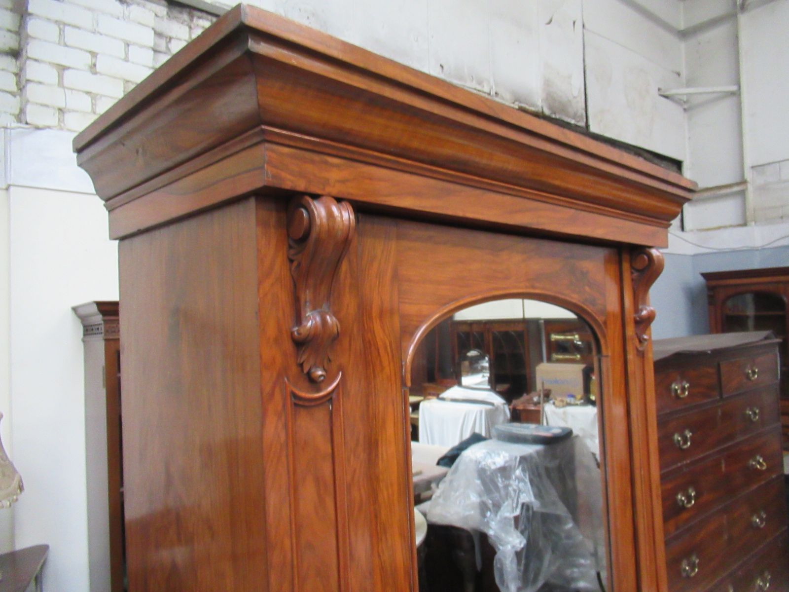 A Victorian     Walnut   Wardrobe   1870s photo for sale