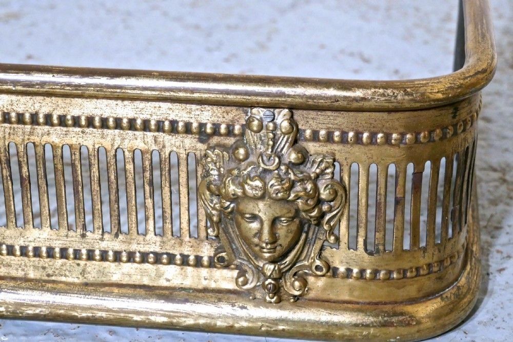 Victorian Art And Crafts Brass Fender photo for sale