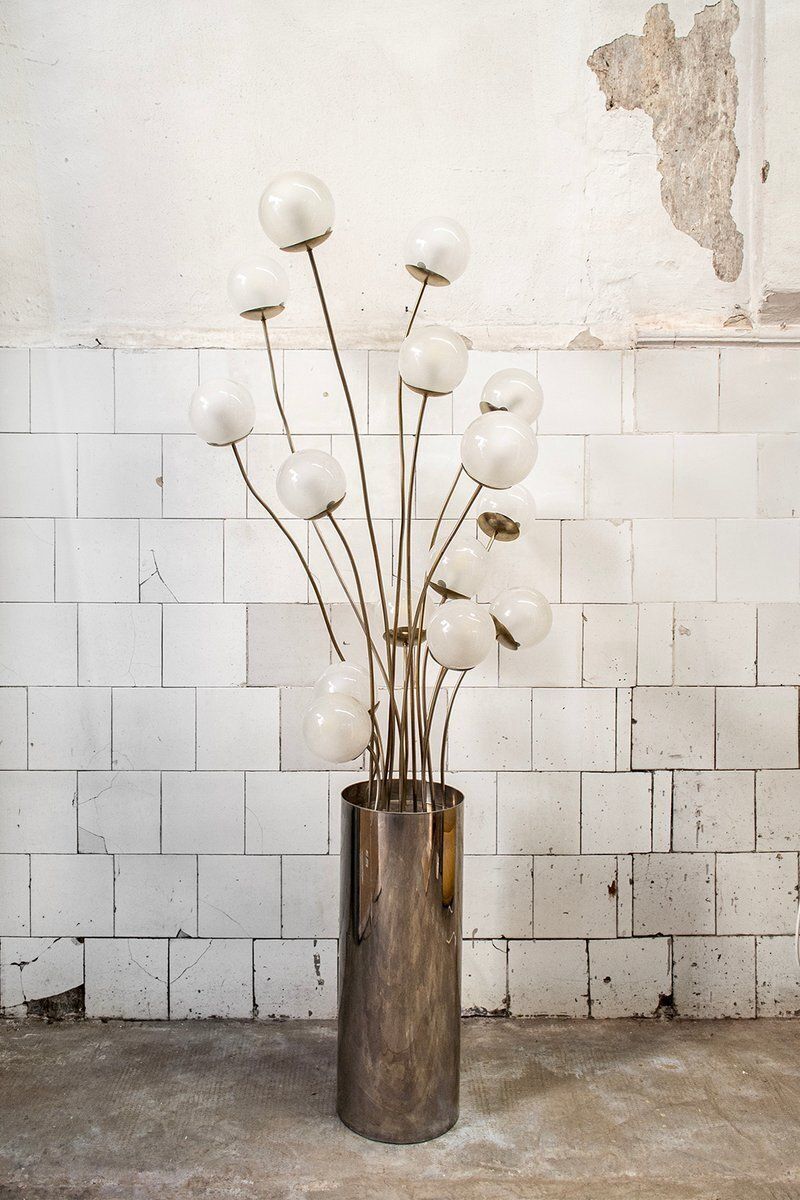 1036/15 Floor Lamp In Glass And Chromed Metal By Pia Guidetti Crippa For Luci, Italy, 1970s