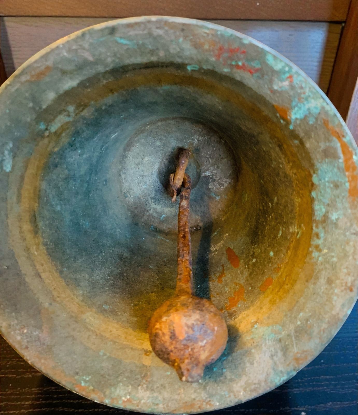 Rare Georgian Bronze Town Crier’s Bell Watchman’s Alarm Handbell (C. 1714–1830) photo vinterior