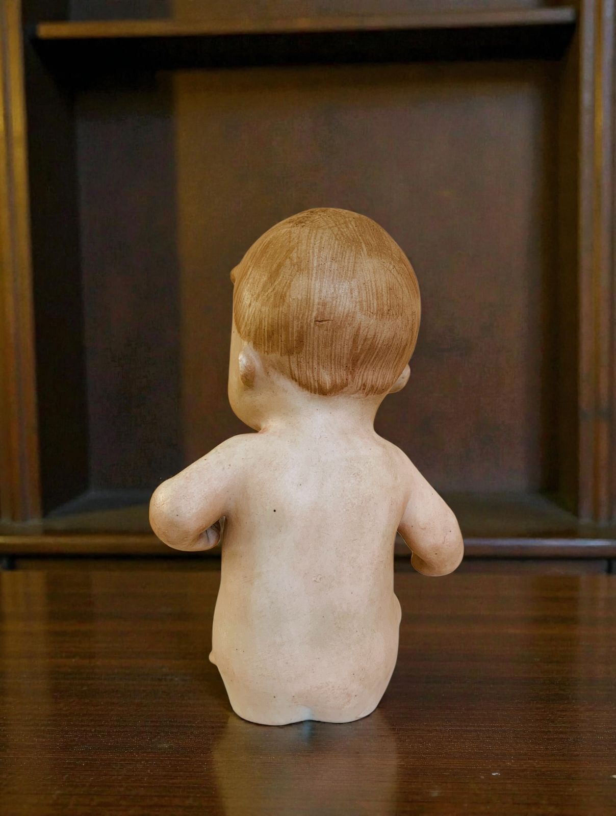 Antique 1880's  German Gebrüder Heubach Bisque Figurine Piano Baby 'Tough Guy' photo Home Decor