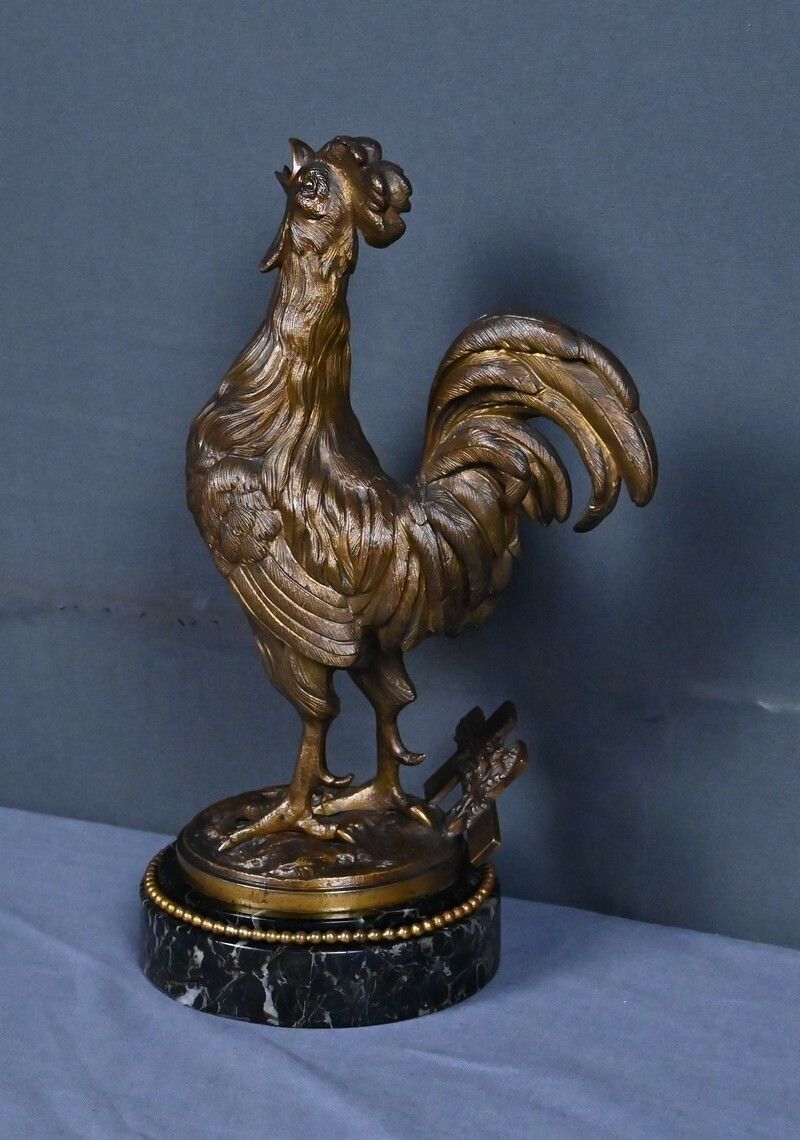 Bronze "The Rooster" Signed G. Guesnet – Late 19th Century photo 650.0