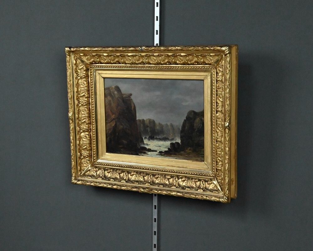 Painting "The Wild Coast Of Belle île En Mer", 19th Century French School photo for sale