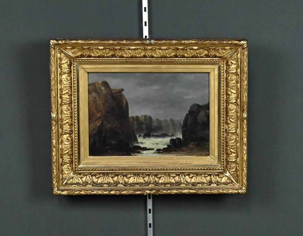 photo furniture Painting "The Wild Coast Of Belle île En Mer", 19th Century French School