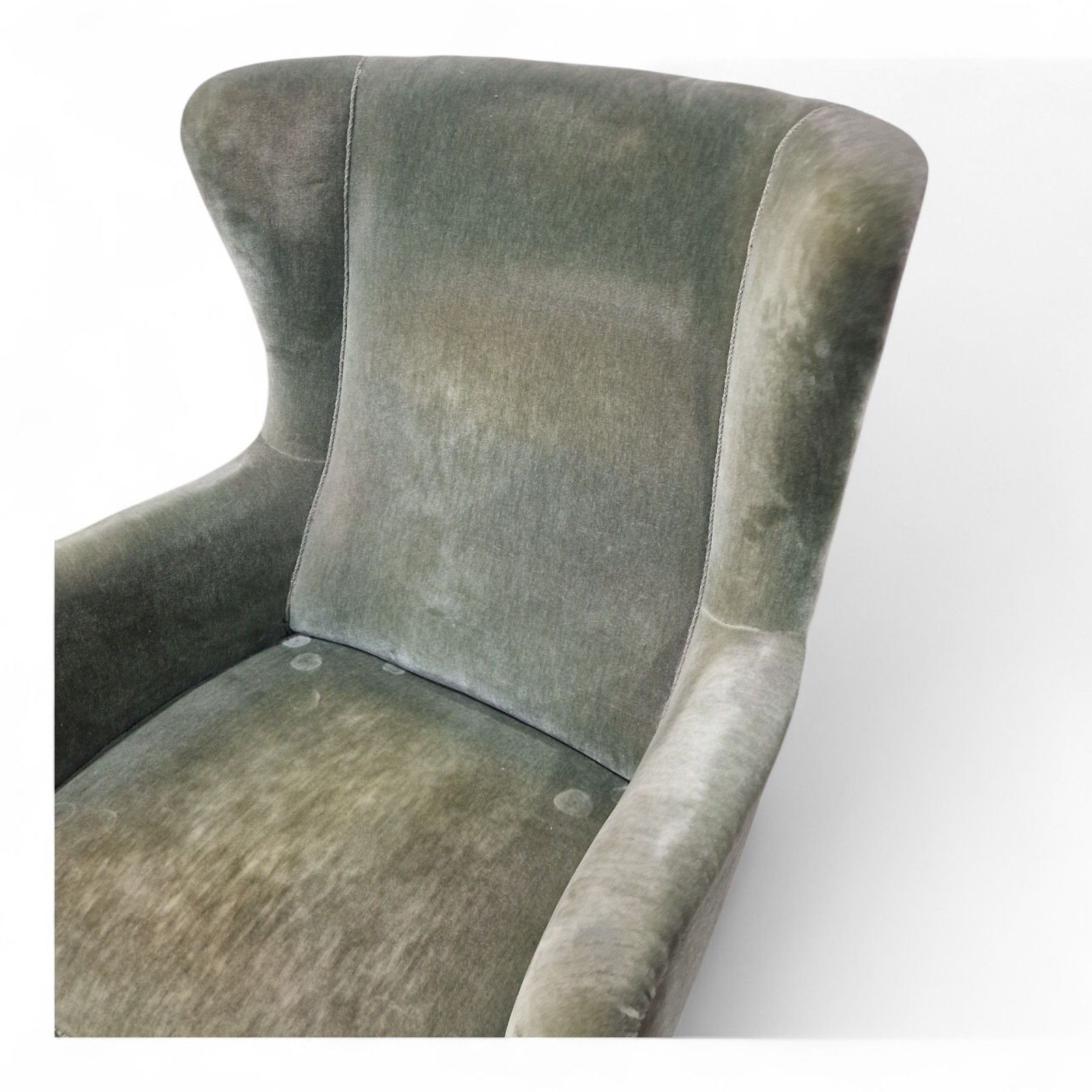 photo vinterior Danish Wing Back Armchair Mid Century Library Reading Chair With Cushion