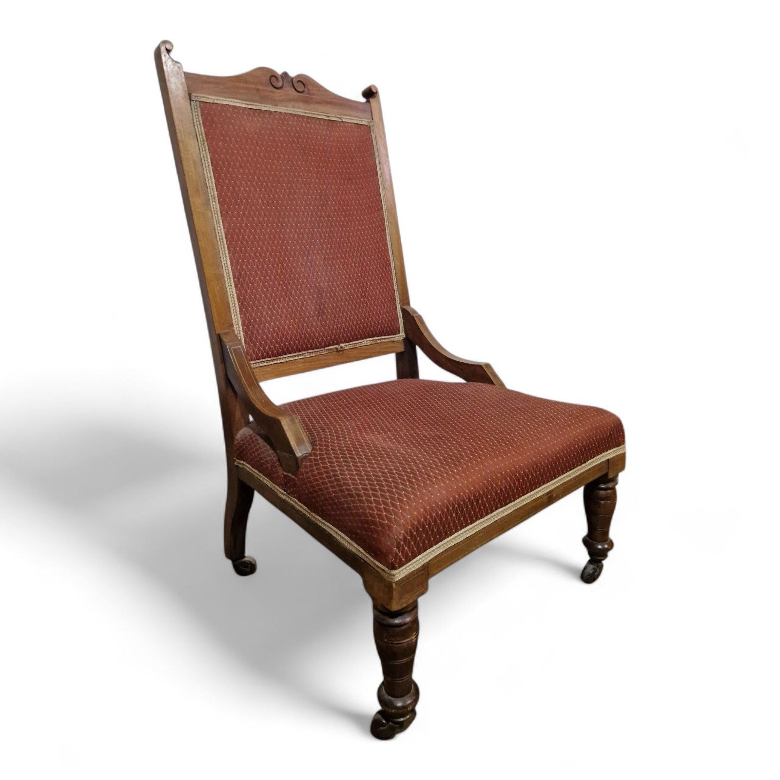 Antique Victorian Fireside Chair Carved Occasional Salon Chair Bedroom Chair photo furniture