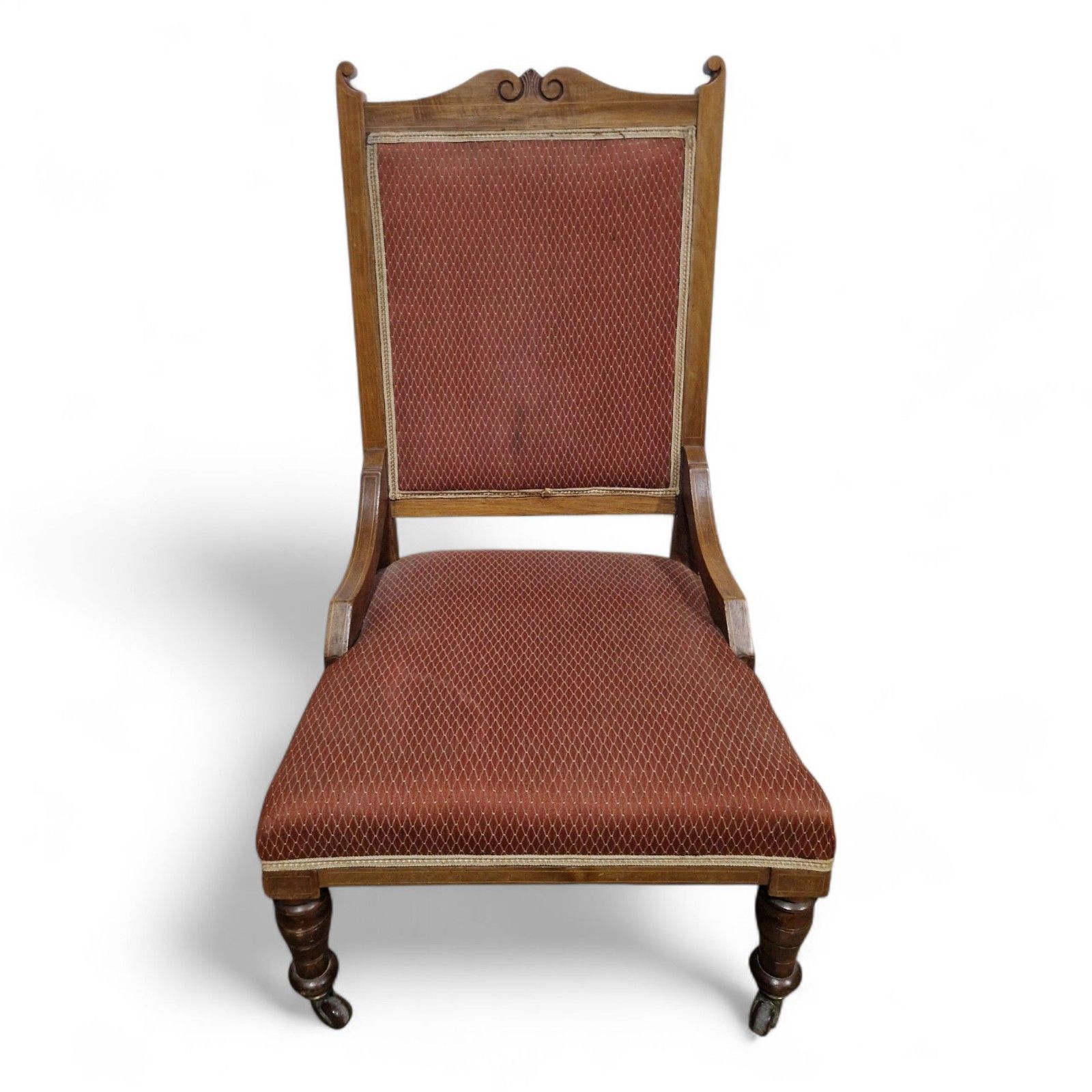 photo for sale Antique Victorian Fireside Chair Carved Occasional Salon Chair Bedroom Chair