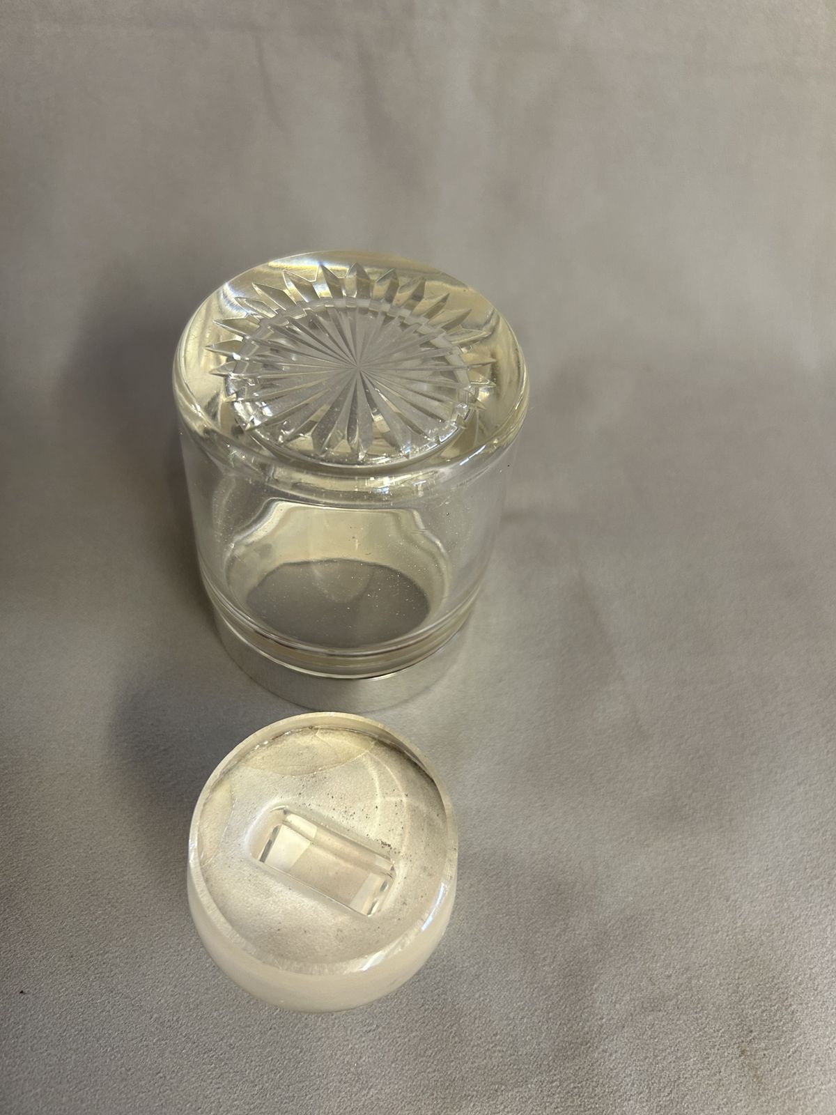 photo furniture Victorian Silver Topped Glass Jar   London 1890   Brockwell & Sons