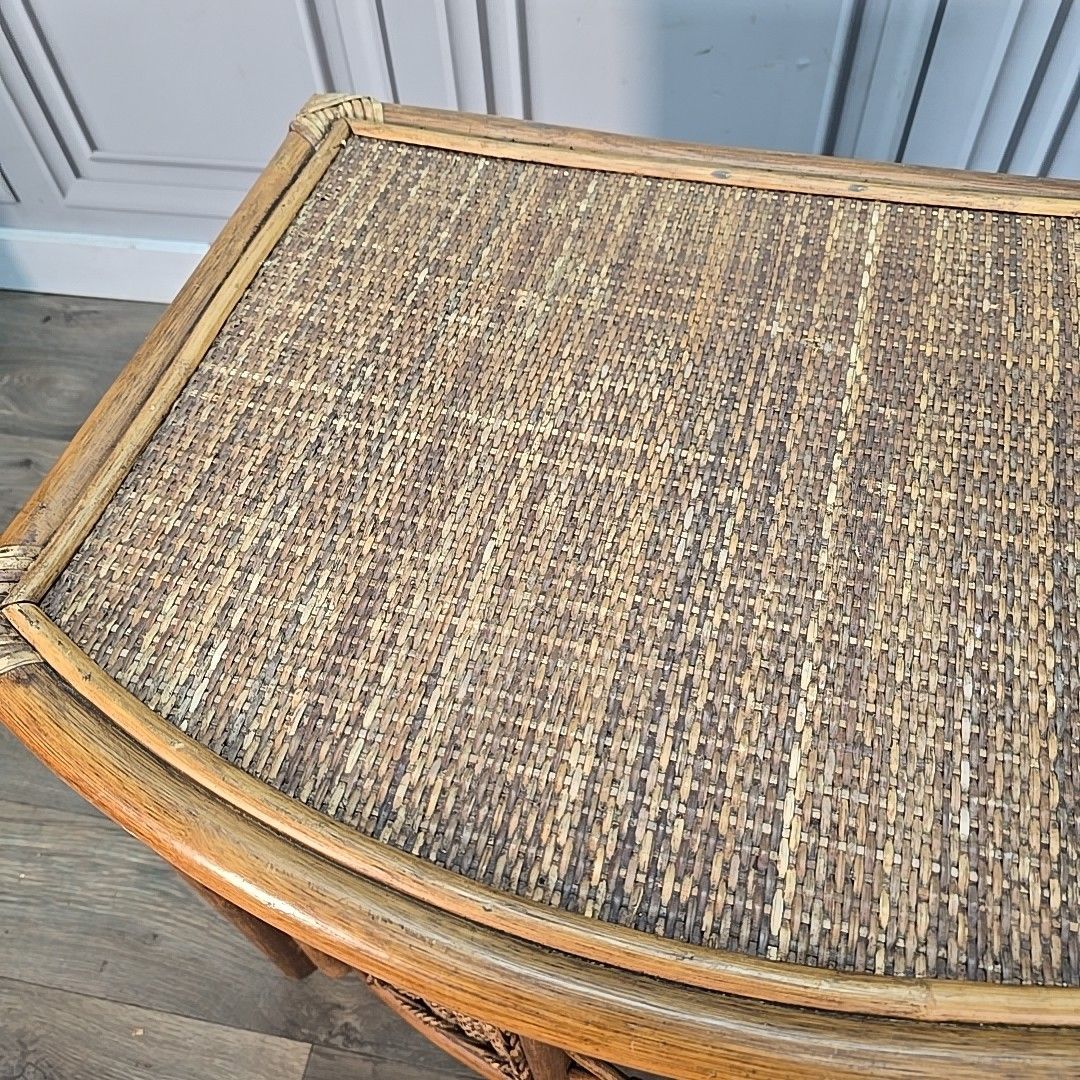photo for sale Vintage Nest Of Tables Retro Rattan Boho Mid Century Style Cane Side Nested