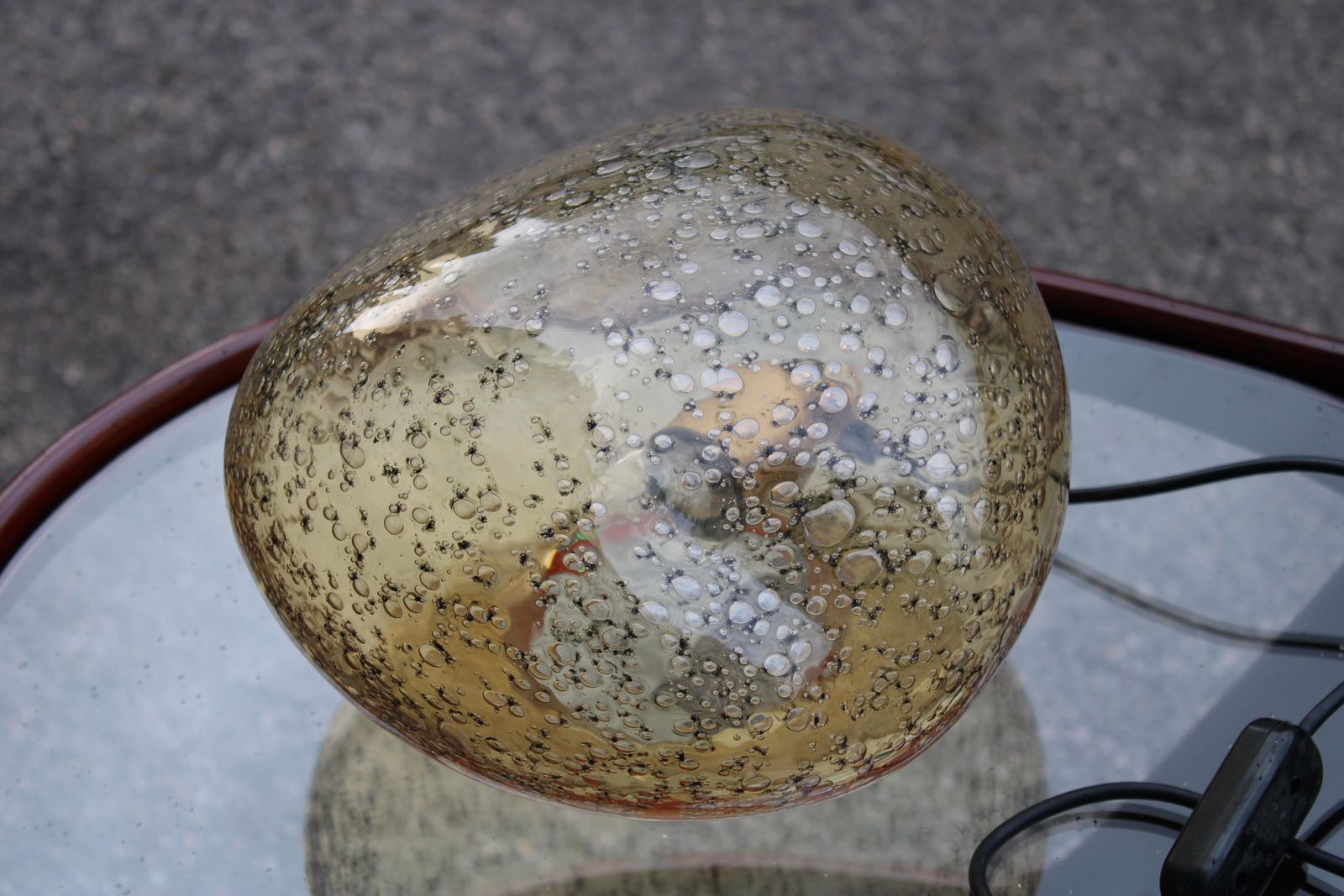 Lighting Veart Venini Sasso Vetro Di Murano Pulegoso 1970s Table Lamp photo