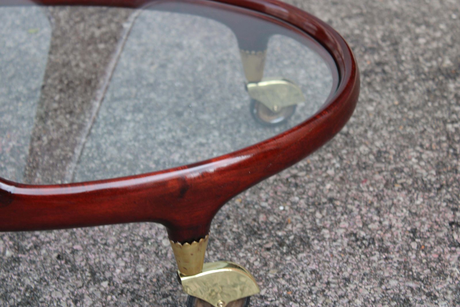 Cesare Lacca 1950 Italia Oval Shaped Bar Cart With Brass Wheels photo 1931.0