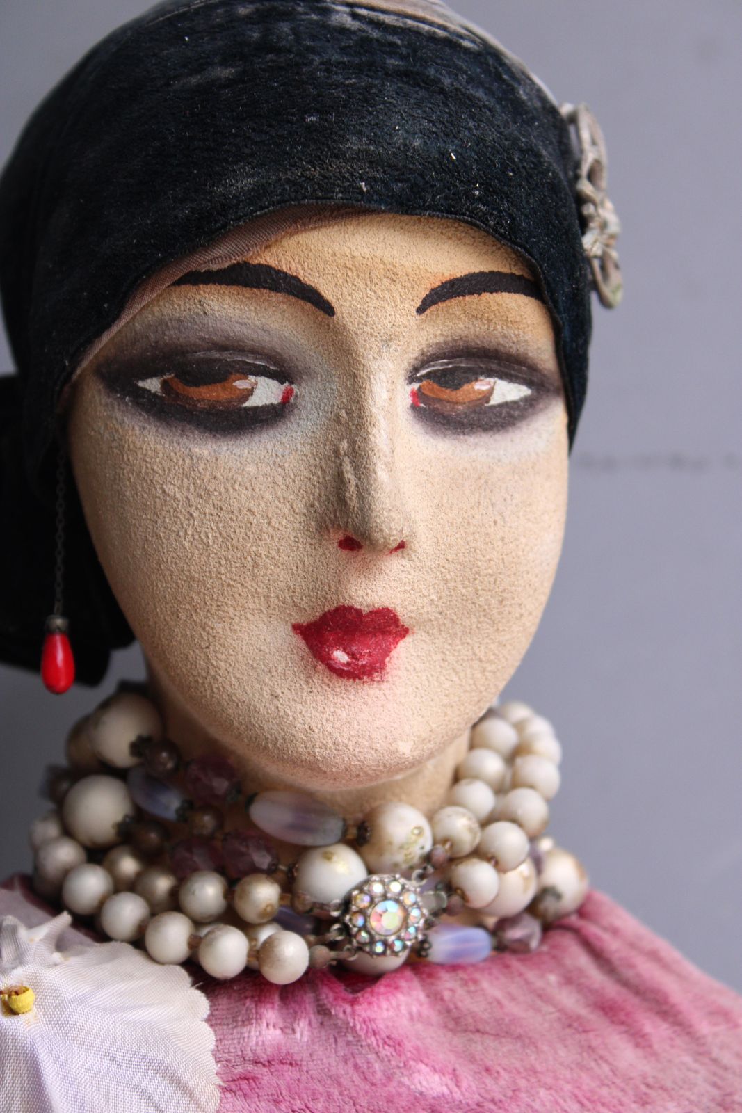 Papier Mâché And Fabric Bust Depicting An Elegant Woman Art Deco France 1920s photo for sale