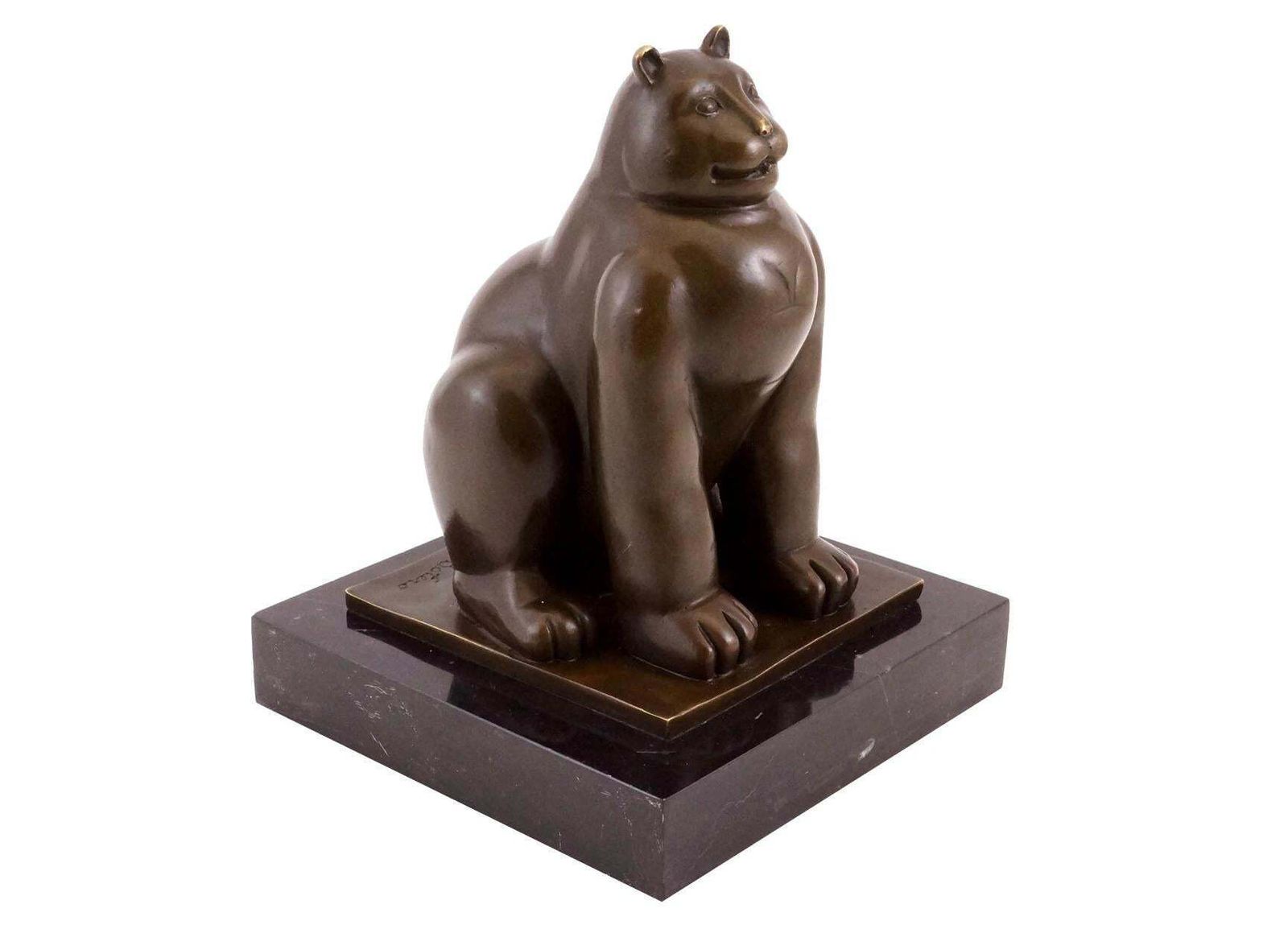 Sculpture Fat Cat In Bronze, Contemporary Style, 20th Century photo Art