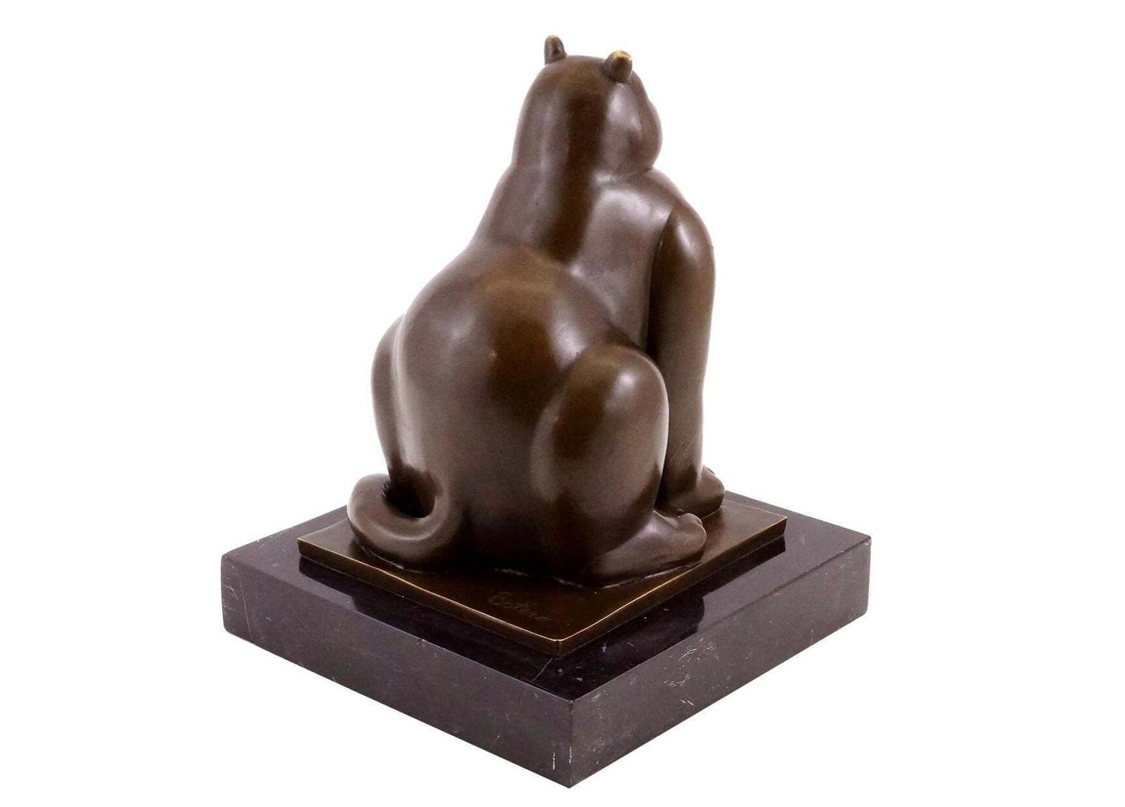 Sculpture Fat Cat In Bronze, Contemporary Style, 20th Century photo vinterior