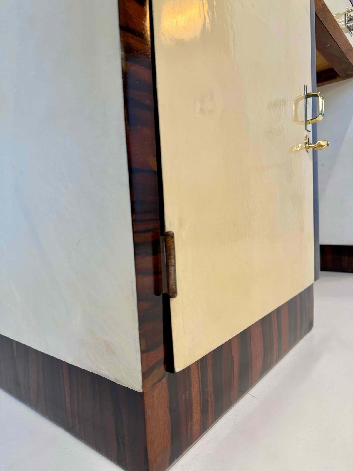 Italian Art Deco Parchment Desk In The Style Of Borsani, 1940s photo vintage