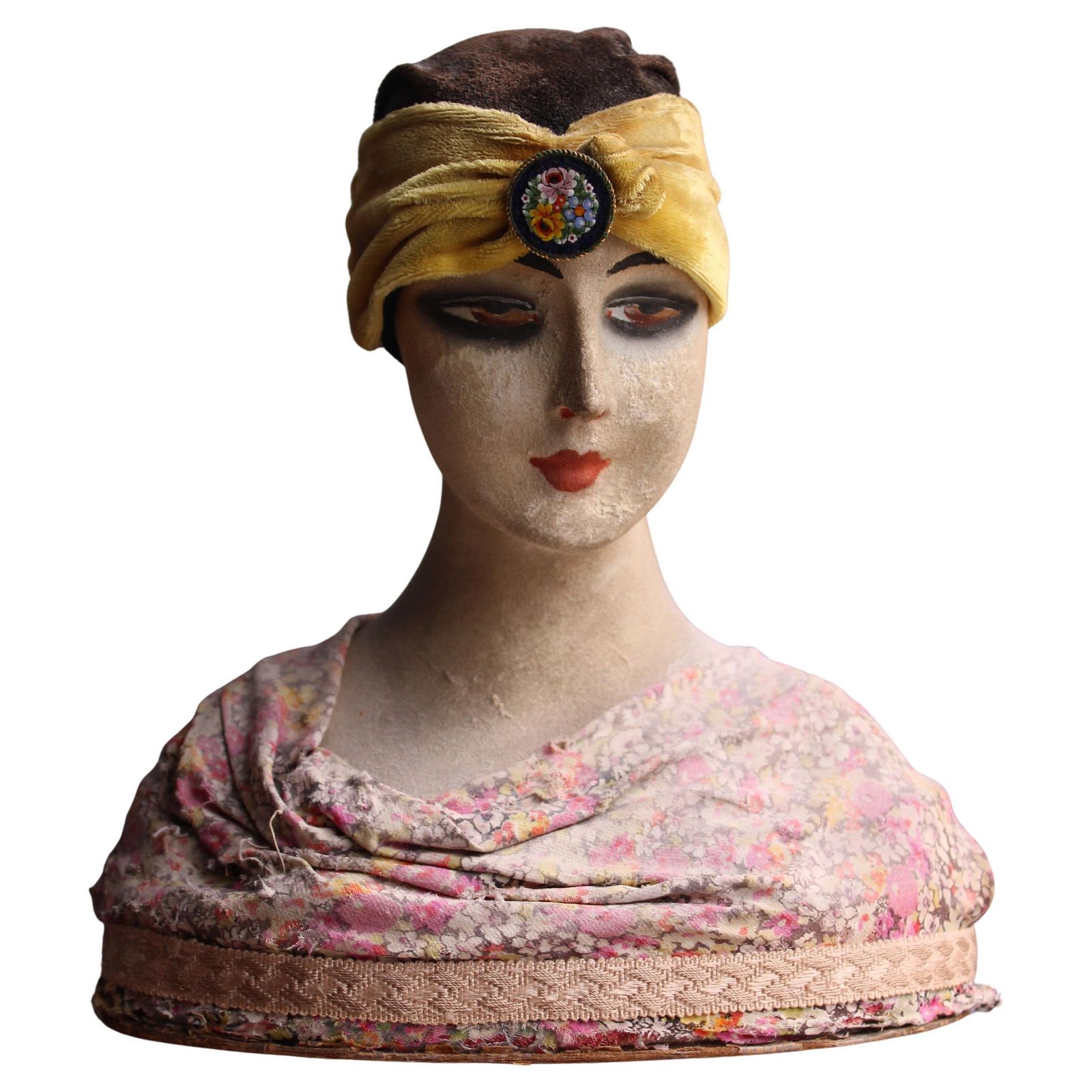 Papier Mâché And Fabric Bust Depicting An Elegant Woman Art Deco France 1920s