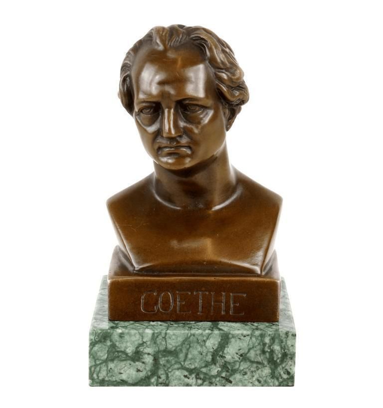 Bronze Bust Of Johann Wolfgang Von Goethe On Marble Base, 19th Century Style photo for sale