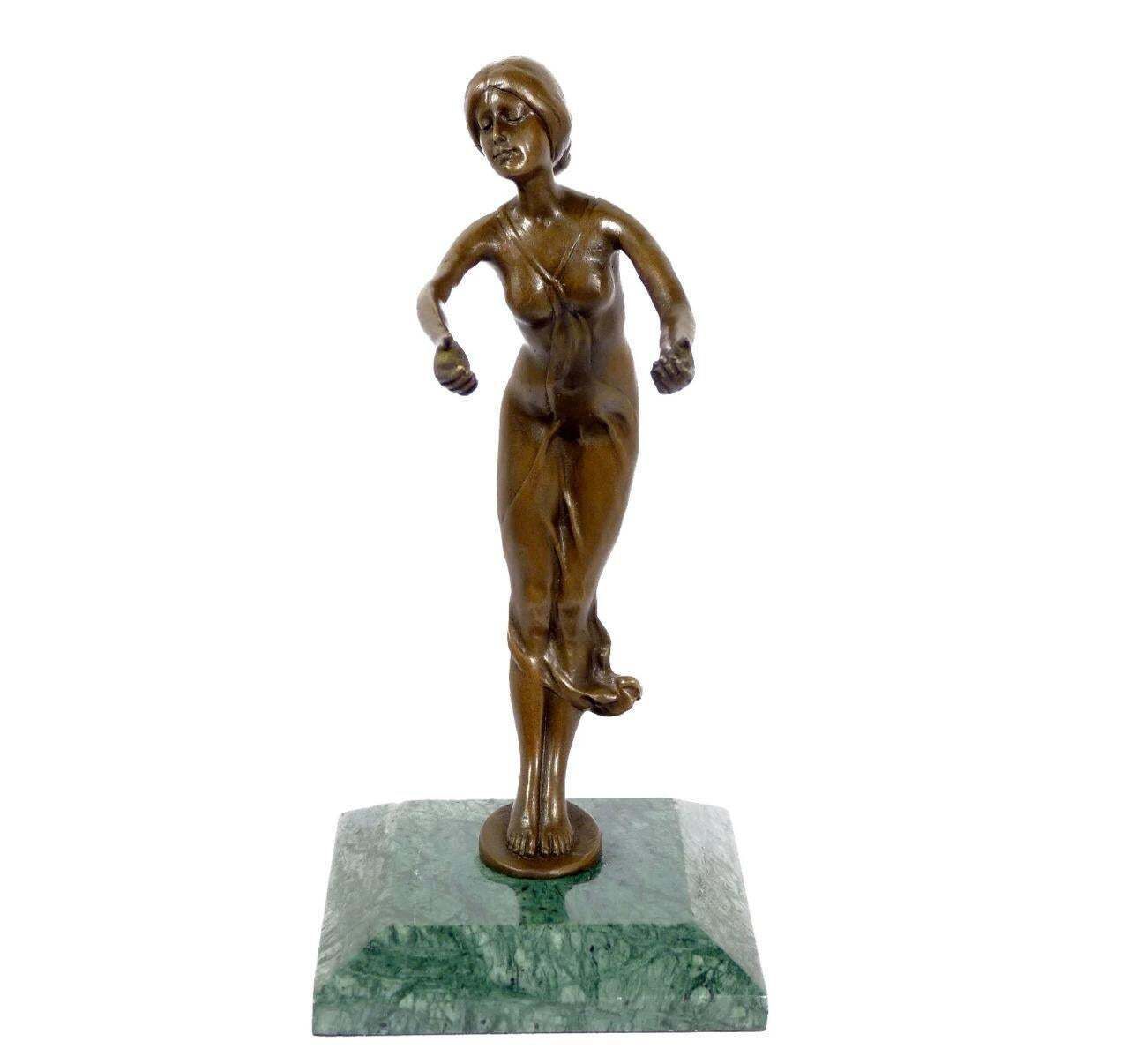 Art Nouveau Patinated Bronze Pocket Watch Holder, Circa 1900 Style photo vintage