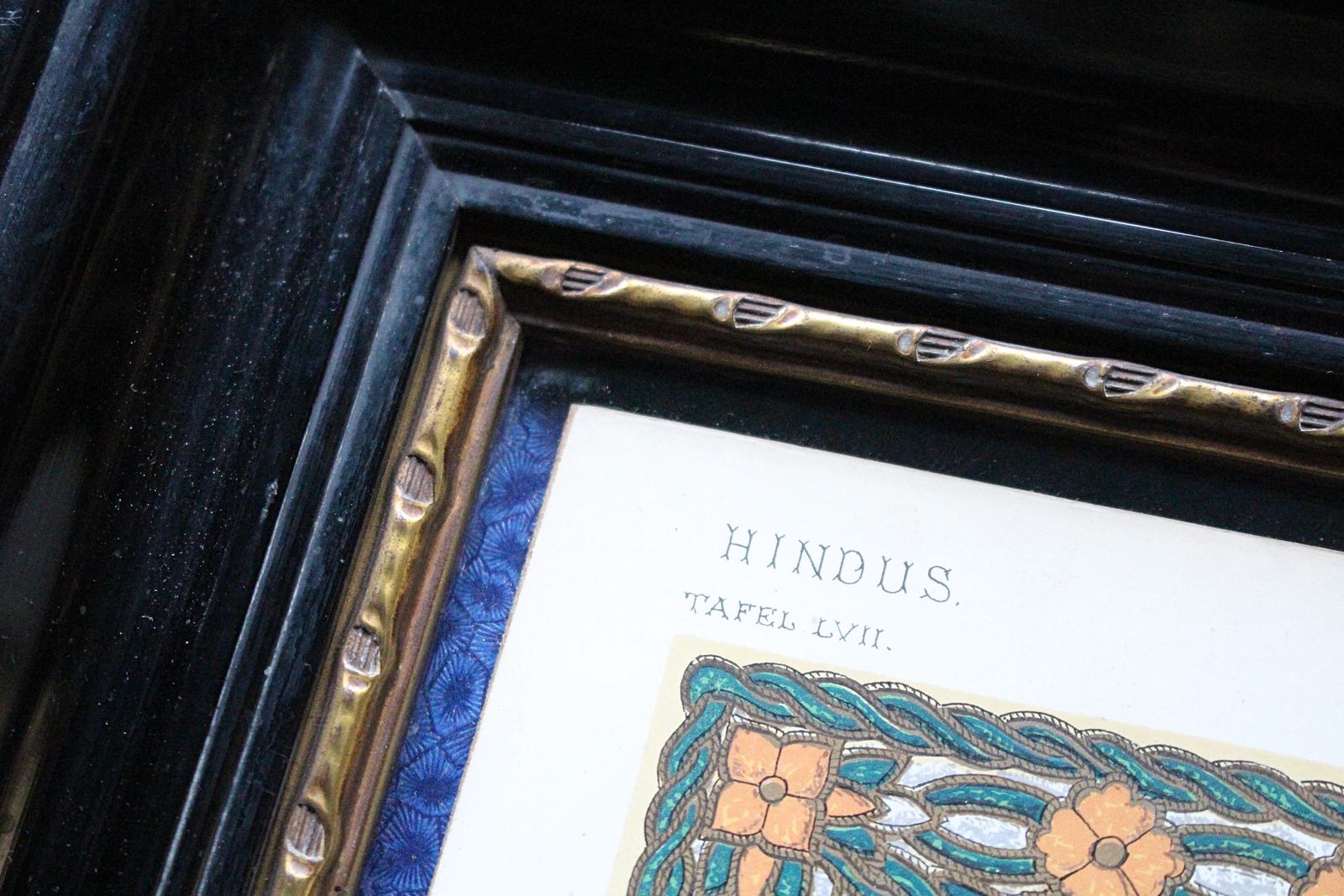 photo vinterior The Grammar Of Ornament, 1856 Owen Jones Pair Of Framed Plates Egyptian & Hindoo